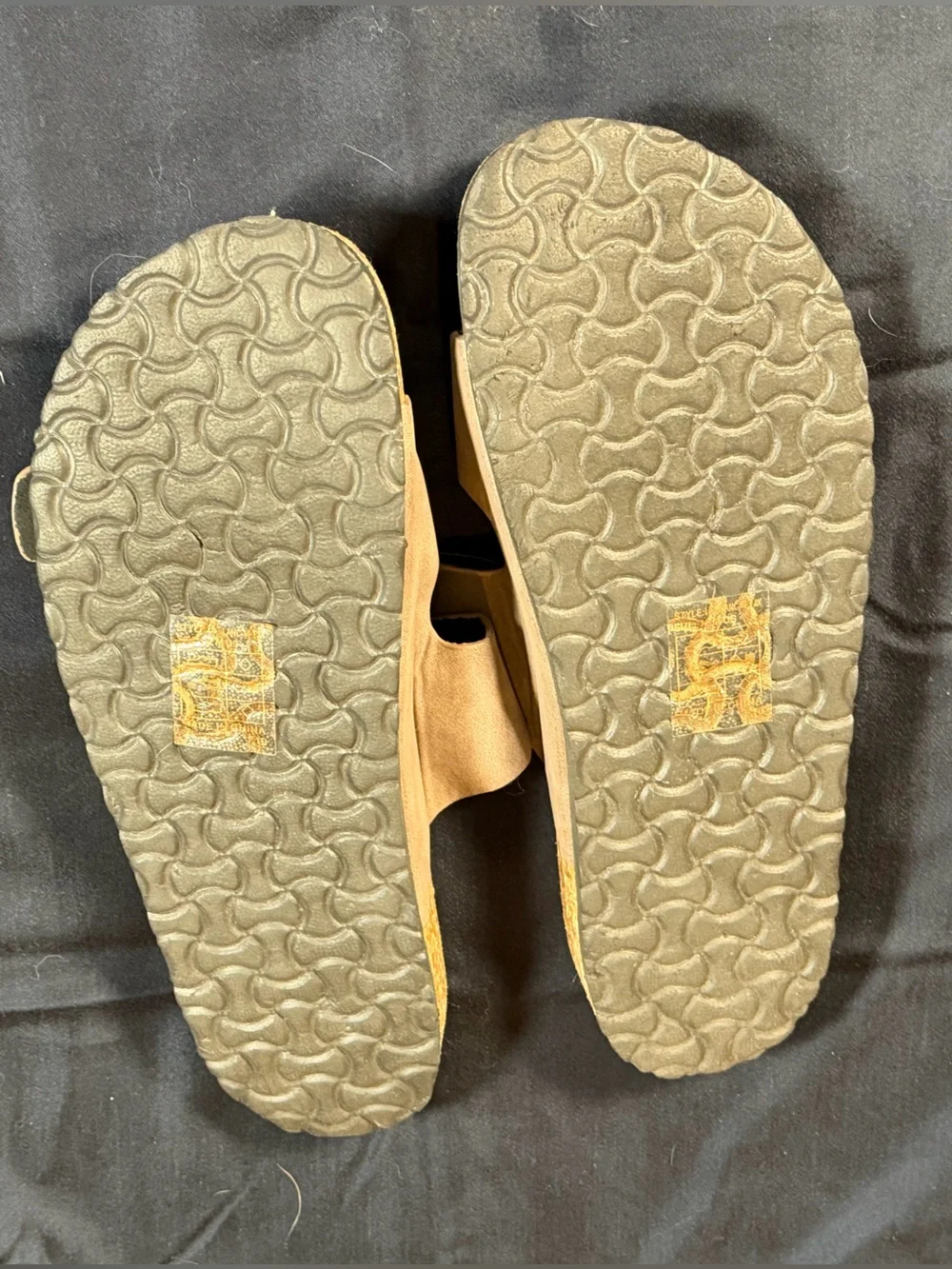Lucky Brand Brown Double-Buckle Slide Sandals 12